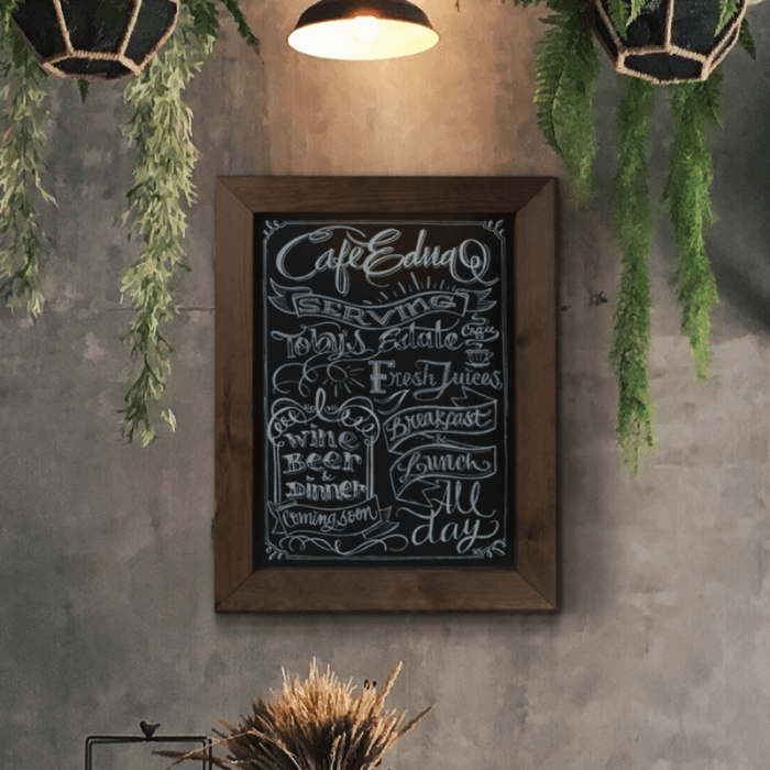 Hinged Wood Poster Case with Chalkboard