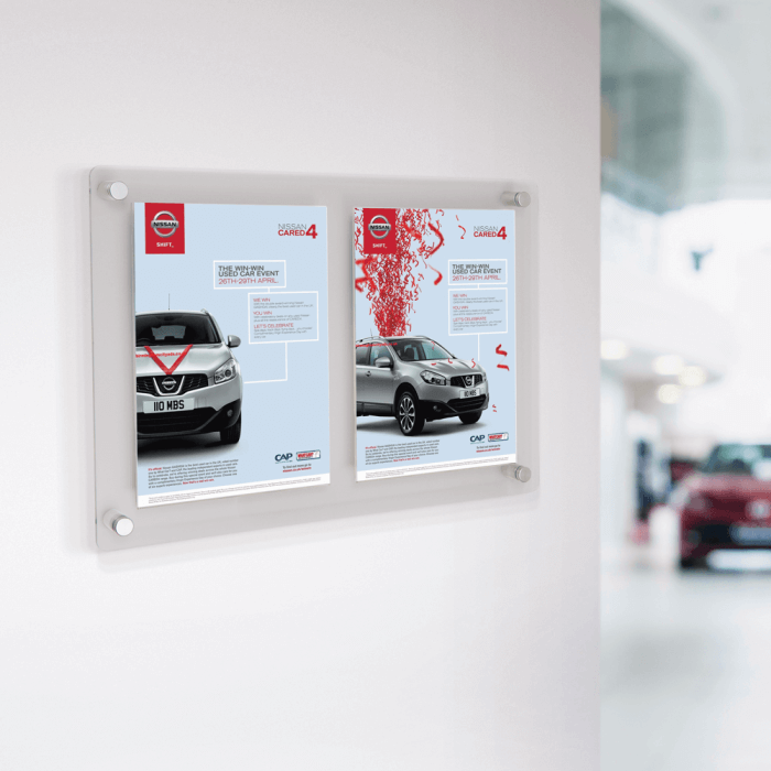 Twin A4 Poster Holder Wall Mounted