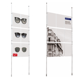 A4 Portrait Window Display Cable Systems Floor Fitted