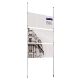 A4 Portrait Window Display Cable Systems Floor Fitted