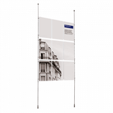A4 Portrait Window Display Cable Systems Floor Fitted