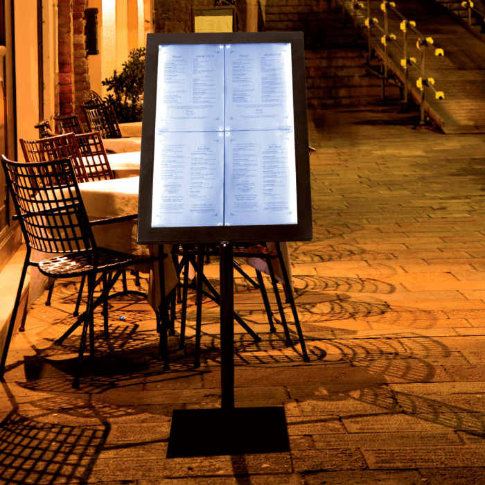 LED Menu Display Board 4 x A4 Sheets