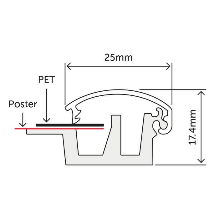 Silver A4 Snap Frame with Counter Standing Foot