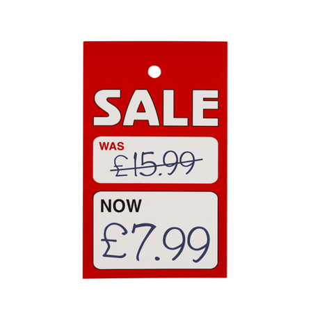 Was and Now Sale Hanger Tickets x 100