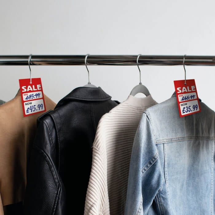 Was and Now Sale Hanger Tickets x 100