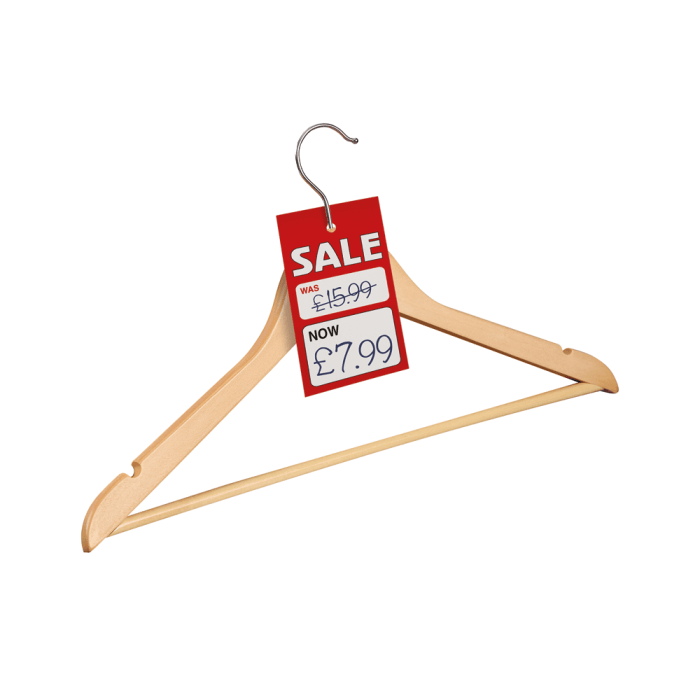 Was and Now Sale Hanger Tickets x 100