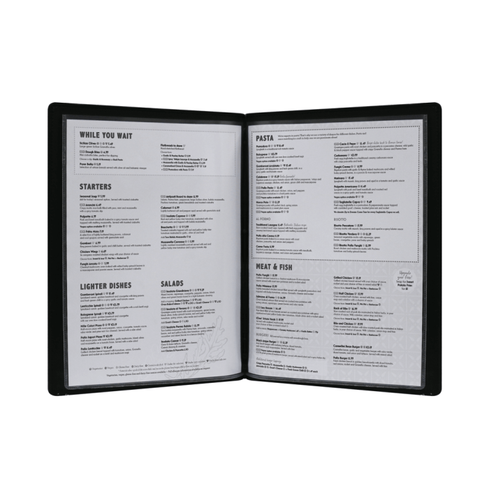 Traditional Faux Leather Menu Cover