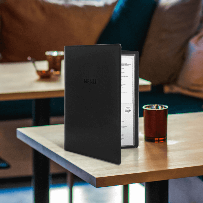 Traditional Faux Leather Menu Cover