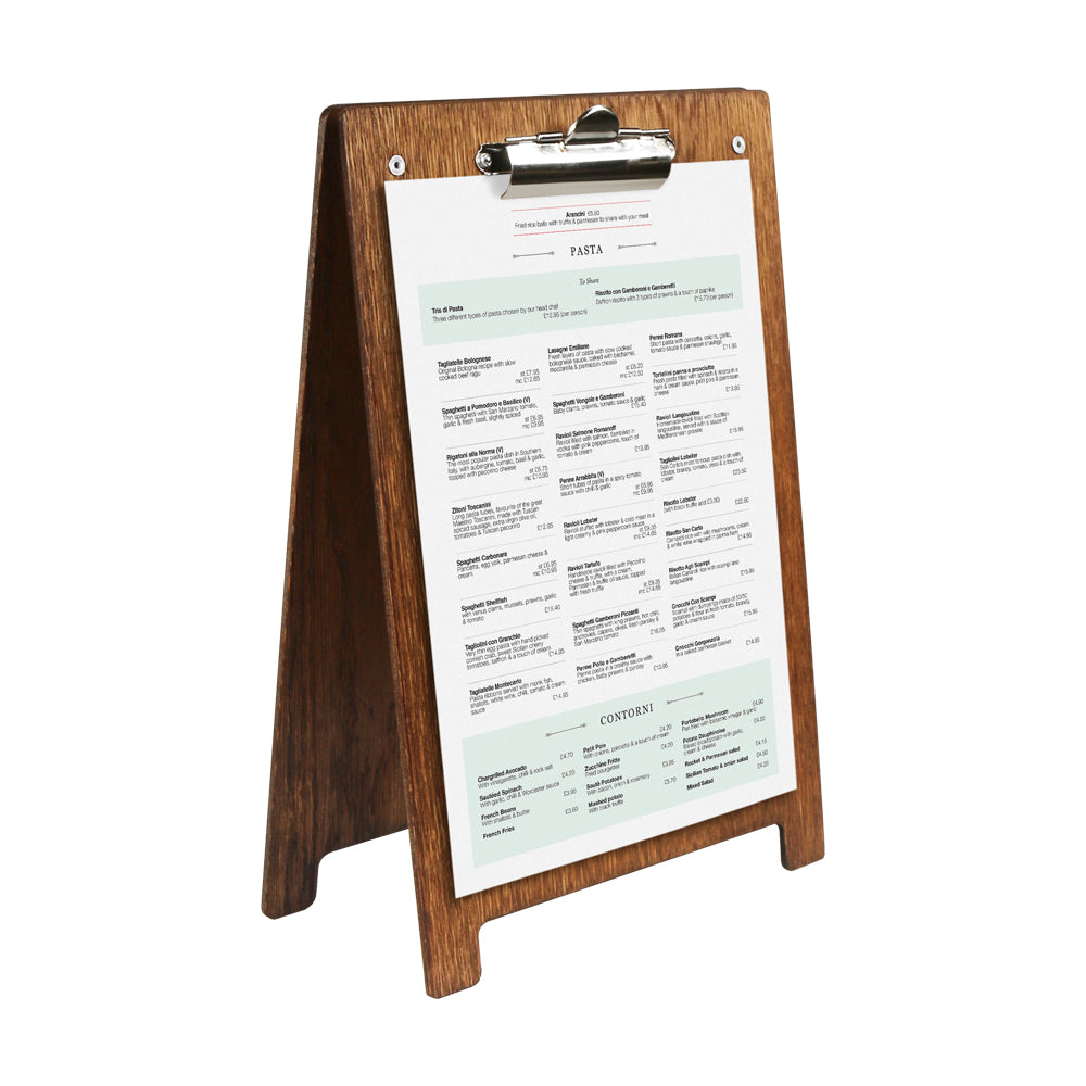 Wooden A Frame Clipboard Menu Holder