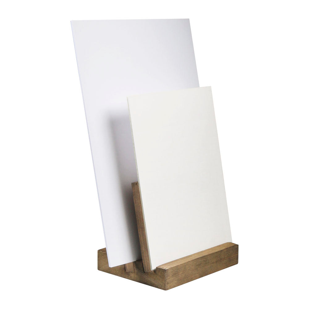 Two Tier Angled Wooden Menu Holder