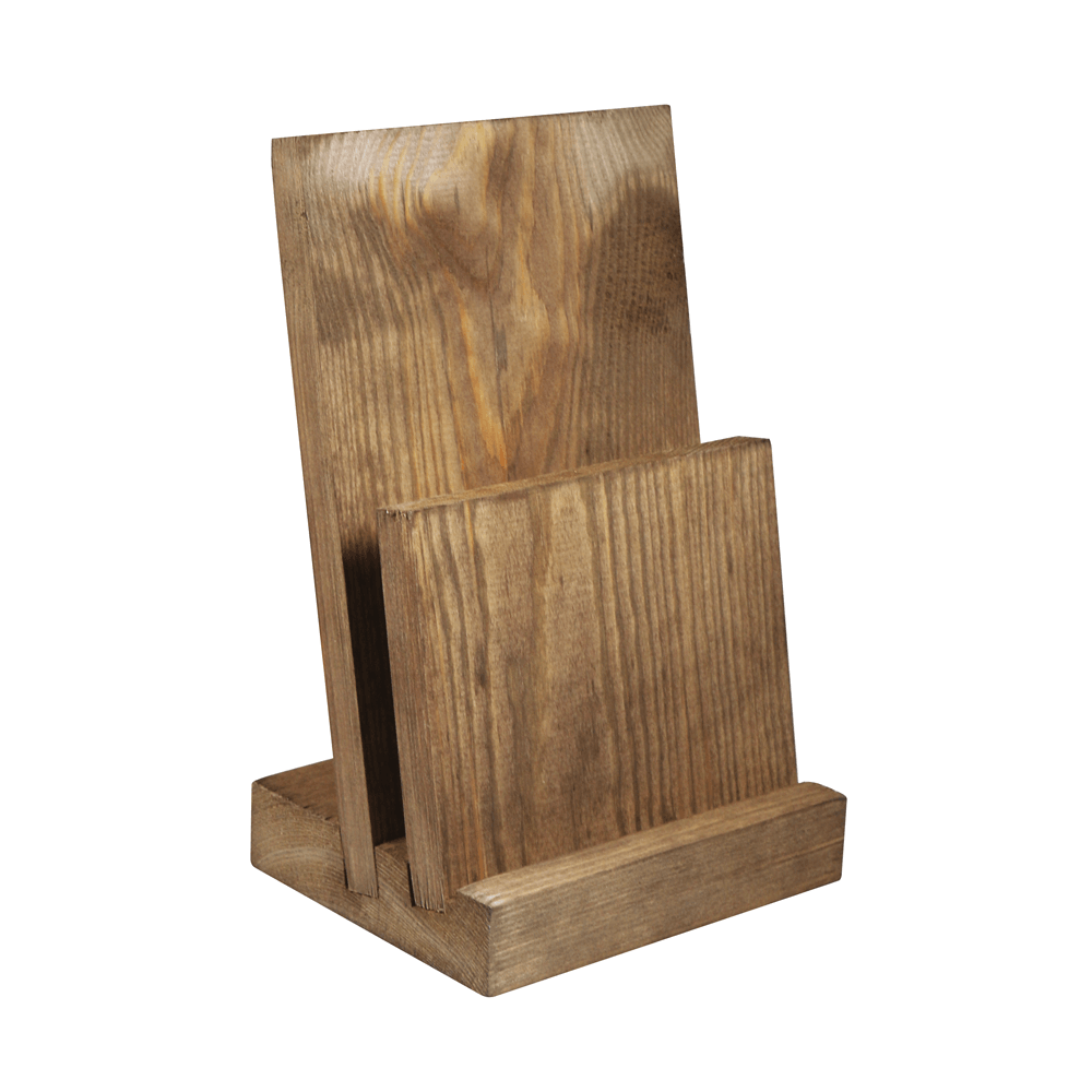 Two Tier Angled Wooden Menu Holder