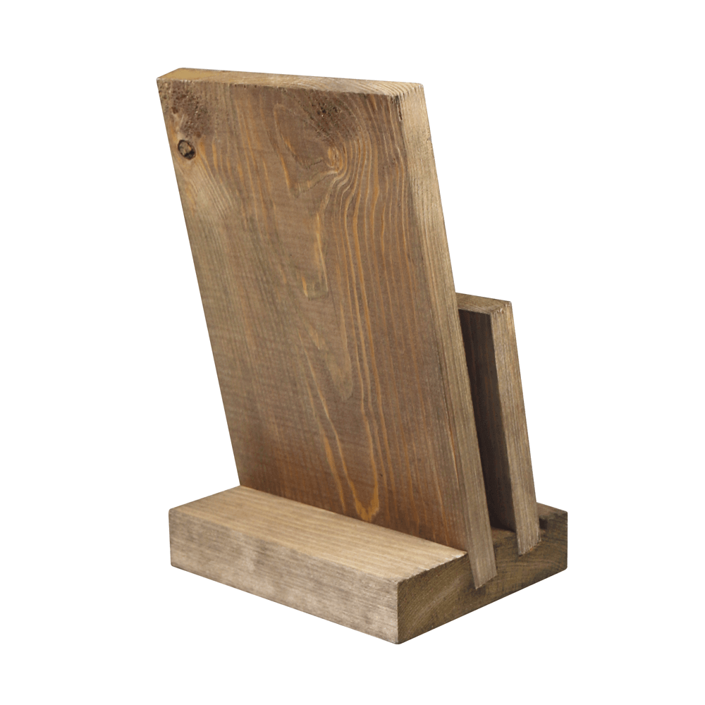 Two Tier Angled Wooden Menu Holder