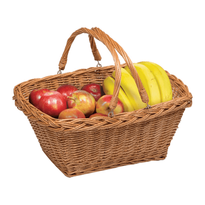 Wicker Shopping Baskets with Folding Handles