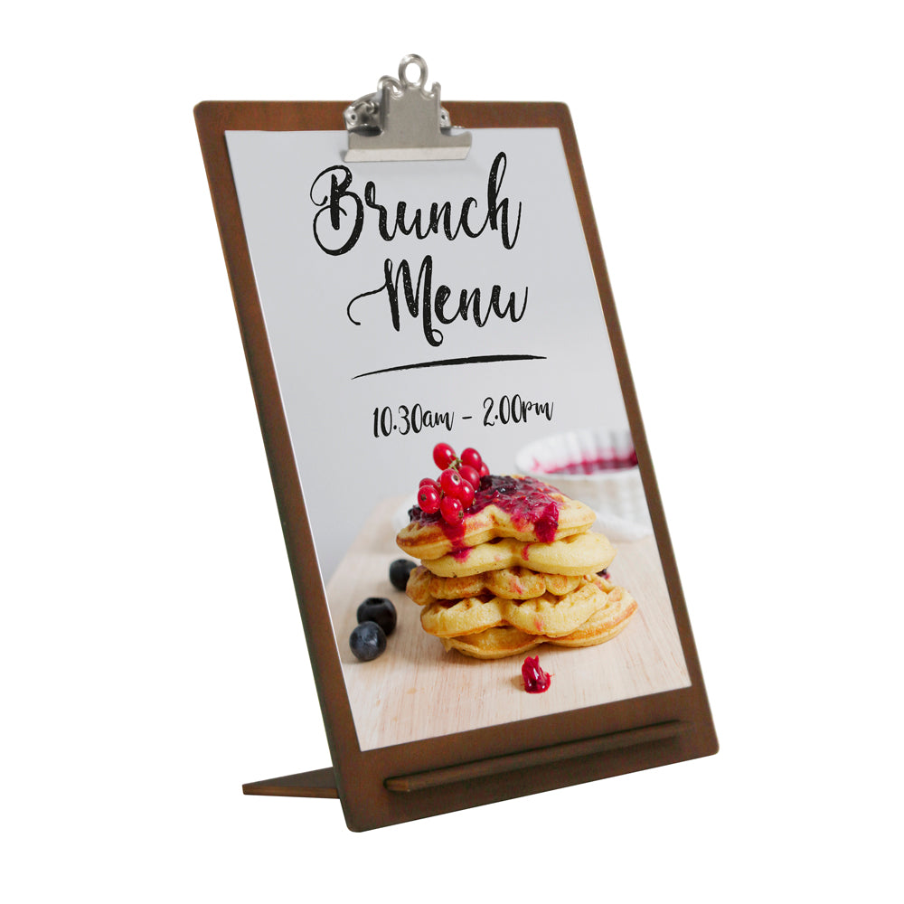 Wooden Menu Holder with Metal Clip