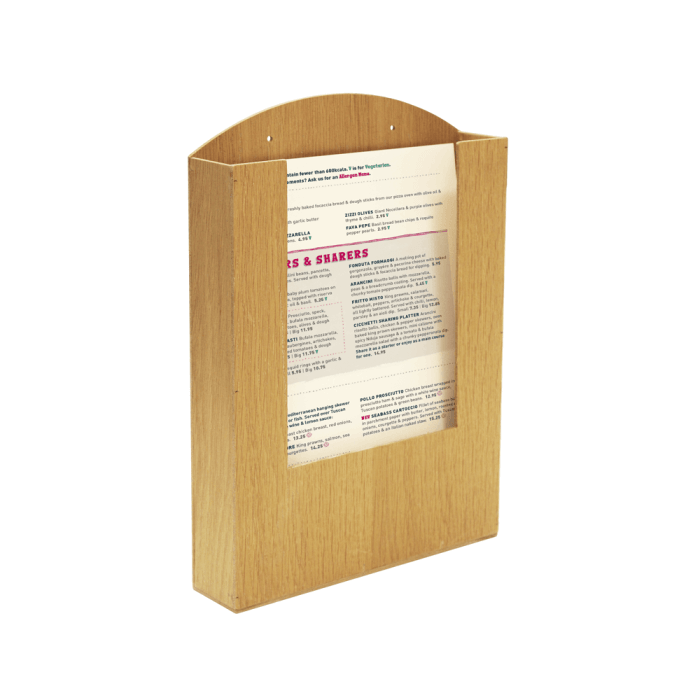 Pocket Wooden Menu Holder